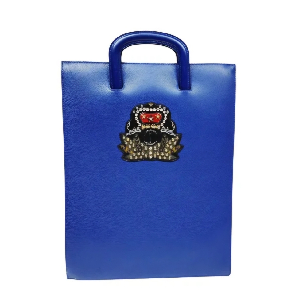 CHRISTIAN LOUBOUTIN Blue Clutch/Tote Bag - Authentic In Like New Condition